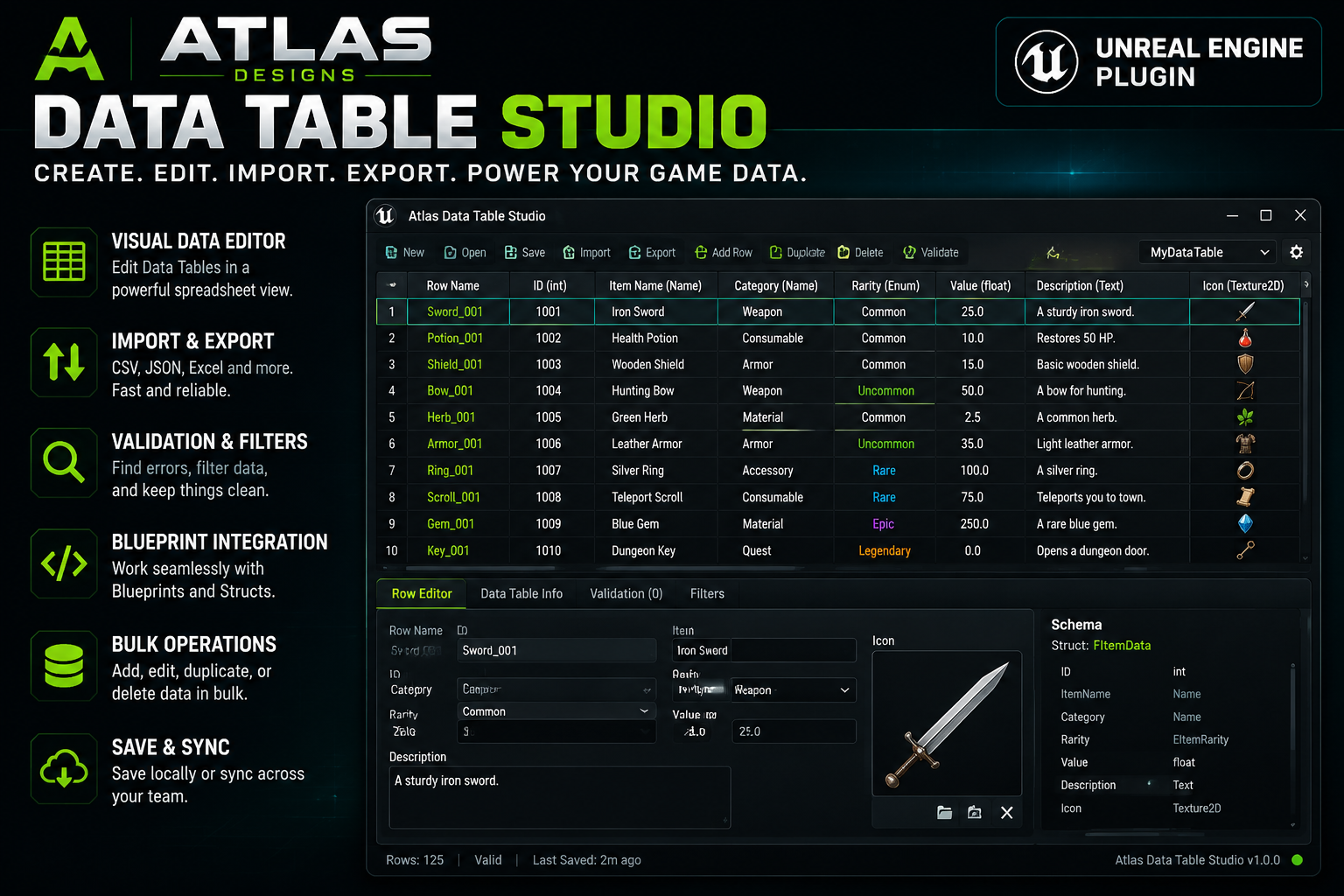 Atlas Data Table Studio for UE 5