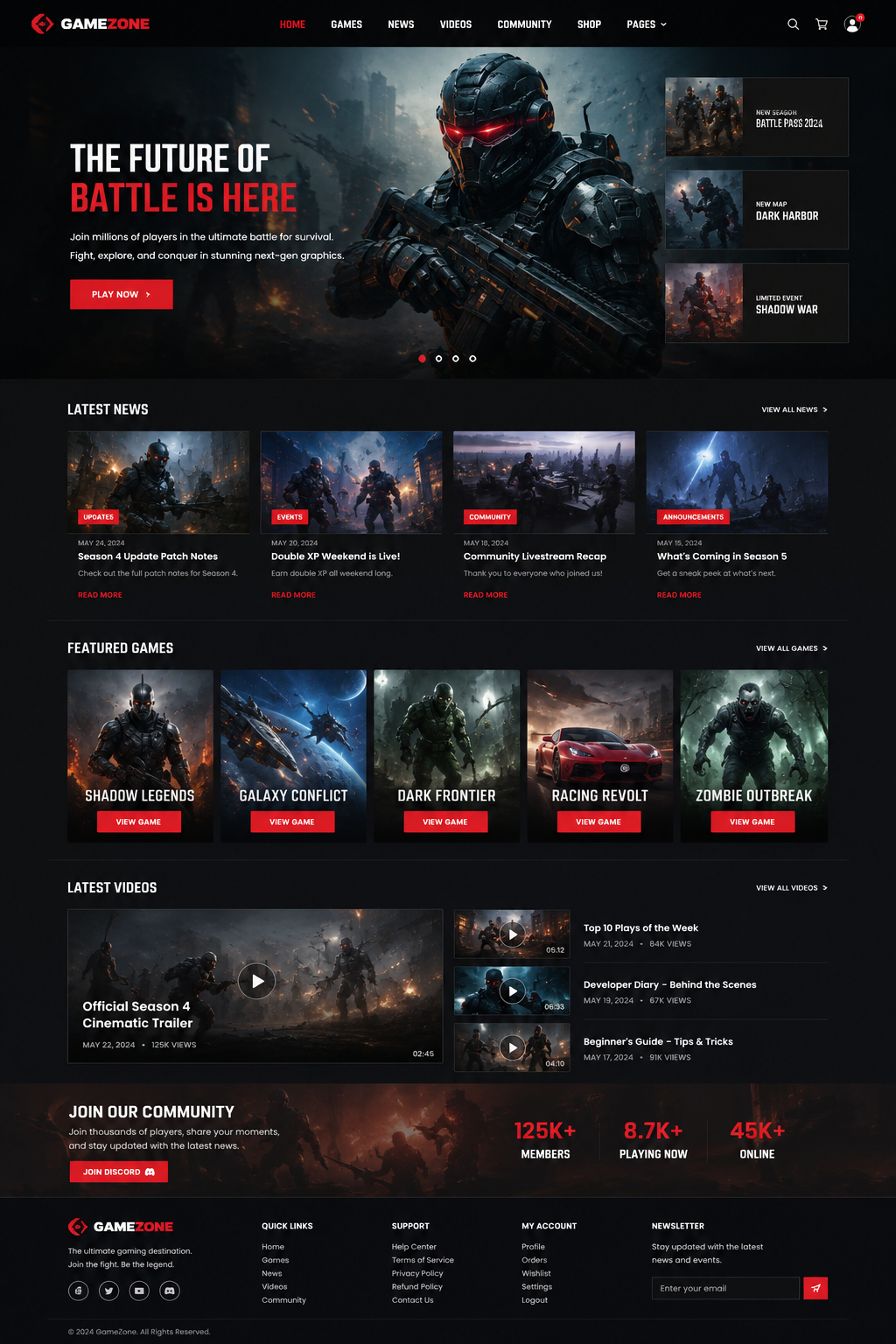 GameZone – Gaming & Esports HTML Website Template