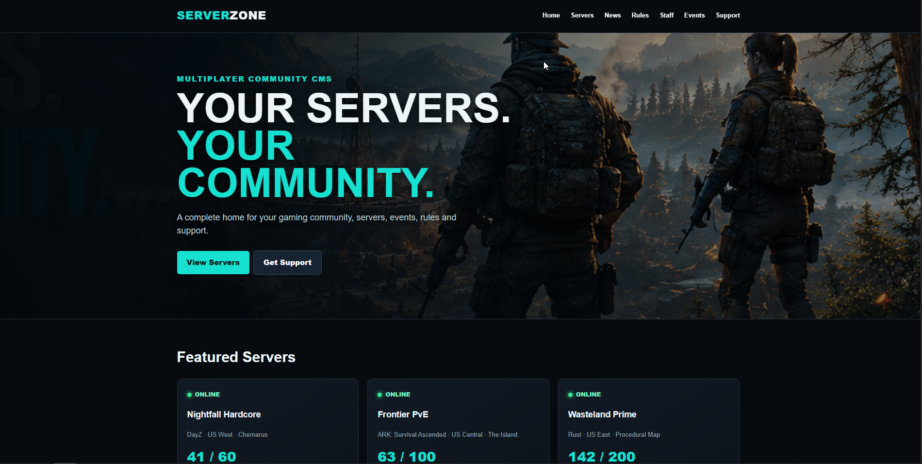 ServerZone – PHP Gaming Community & Game Server CMS